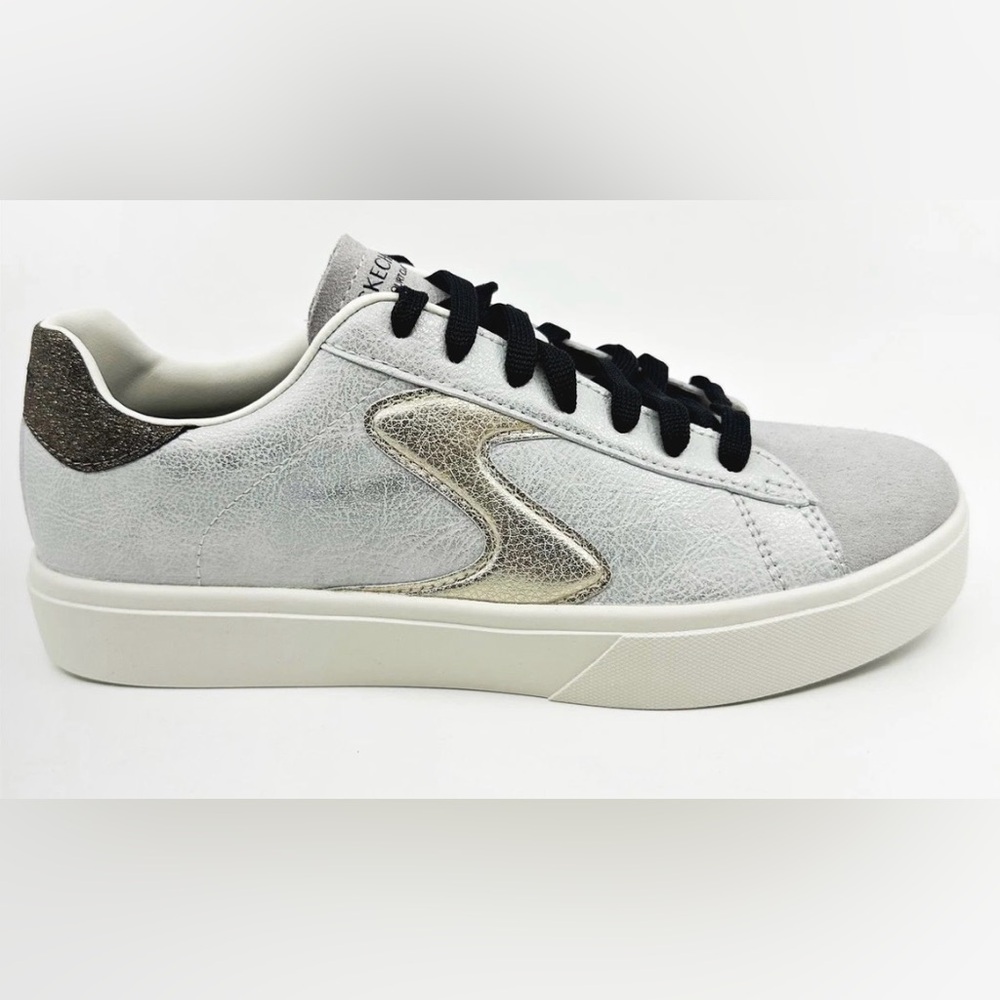 Skechers Eden LX Glimpse Of Glitter Light Gray Black Womens  Athletic Sneakers